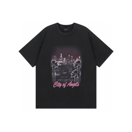 발렌시아가 남성 라운드 반팔 티셔츠 - Balenciaga Mens Round Tshirt - bac7351x