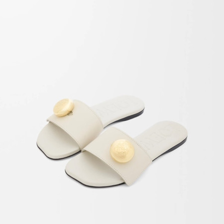로에베 여성 페블 레더 슬라이드 - Loewe Womens Pebble Leather Slides - los6214x