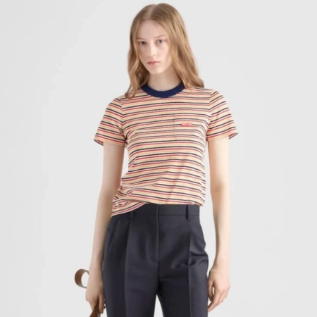 프라다 여성 반팔 티셔츠 - Prada Womens Round Tshirt - prc7447x
