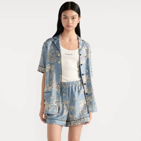 디올 여성 파자마 반팔 셔츠 - Dior Womens Pajama Shirts - dic7525x
