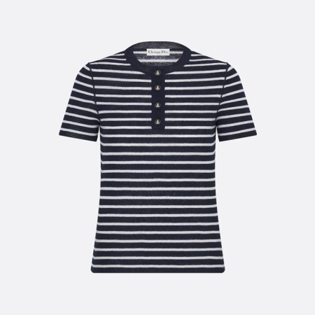 디올 여성 마리니에르 니트 반팔티 - Dior Womens Mariniere Tshirts - dic7535x