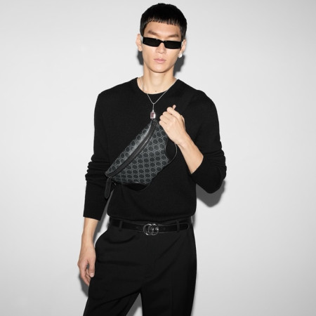 구찌 남성 GG 엠블럼 미디엄 벨트백 - Gucci Mens GG Emblem Medium Belt Bag - gub5989x