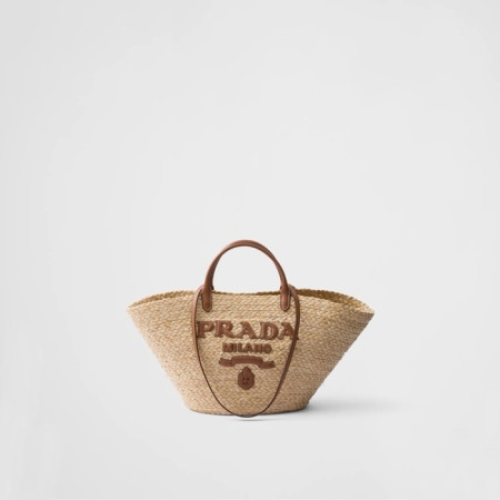 프라다 여성 라지 라피아 가죽 쇼핑백 1BG479 - Prada Womens Large Raffia Leather Shopping Bag - prb7722x