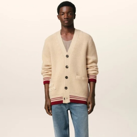 아미 남/녀 브이넥 가디건 - Ami Unisex V-neck Cardigan - amc7798x