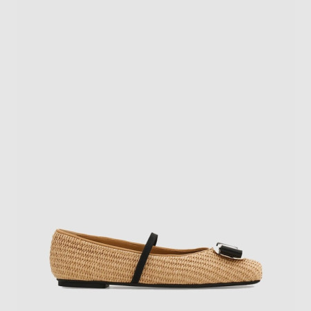 페라가모 여성 뉴 바라 플레이트 발레 플랫 - Salvatore Ferragamo Womens New Bara Plate Ballet Flats - fes6344x