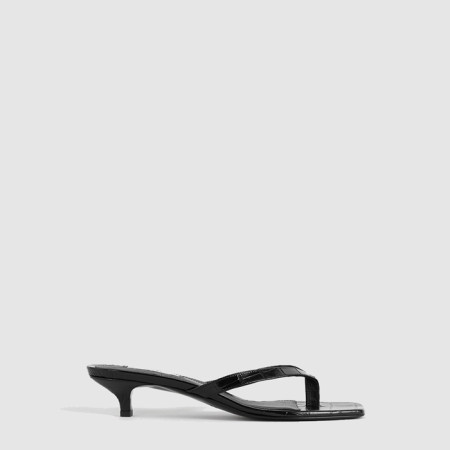 토템 여성 크로커 엠보스드 힐드 플립 플랍 - Toteme Womens Crocker Embossed Heeled Flip Flop - tos6361x