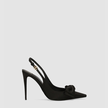 돌체앤가바나 여성 리본 새틴 슬링백 - Dolce&Gabbana Womens Satin Slingback With Ribbon - dos6391x