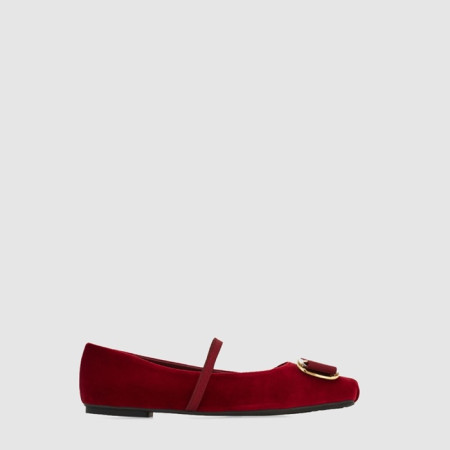 페라가모 여성 뉴 바라 플레이트 발레 플랫 - Salvatore Ferragamo Womens New Bara Plate Ballet Flats - fes6445x