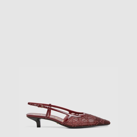 구찌 여성 GG 크리스털 슬링백 펌프스 - Gucci Womens GG Crystal Slingback Pumps - gus6454x