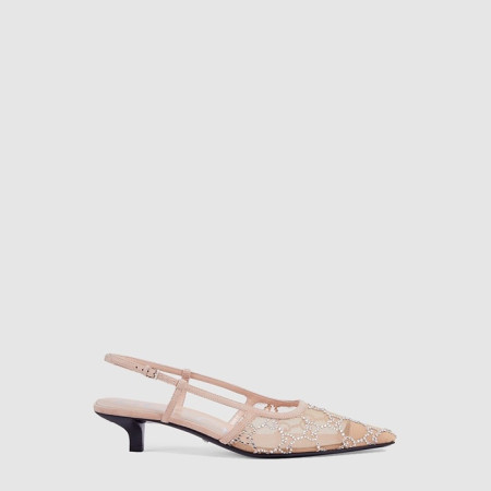 구찌 여성 GG 크리스털 슬링백 펌프스 - Gucci Womens GG Crystal Slingback Pumps - gus6455x