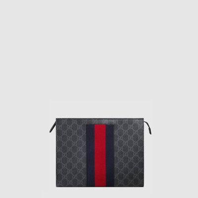 구찌 남성 GG 수프림 캔버스 웹 파우치 - Gucci Mens GG Supreme Canvas Web Pouch - gub8023x