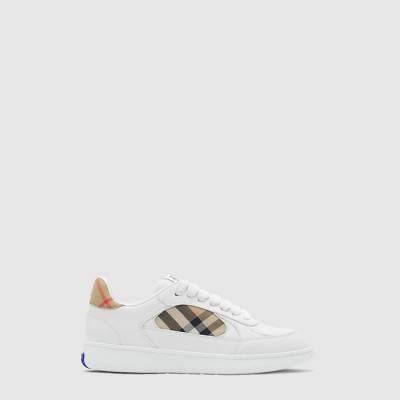 버버리 남성 레더 체크 테라스 스니커즈 - Burberry Mens Leather Check Terrace Sneakers - bus7387x
