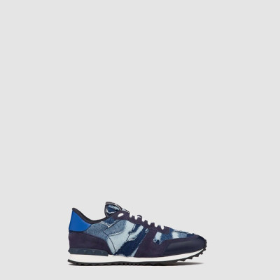 발렌티노 남성 라미네이트 가공 카무플라주 느와르 락러너 스니커즈 - Valentino Mens Laminated Camouflage Noir Rockrunner Sneakers - vas7559x