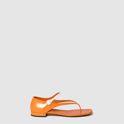 미우미우 여성 투톤 페이턴트 가죽 메리제인 통 샌들 - Miu Miu Two-tone Patent Leather Mary Jane Thong Sandals - mis7918x