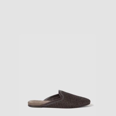 브루넬로 쿠치넬리 여성 테크노 라피아 슬리퍼 - Brunello Cucinelli Womens Techno Raffia Slippers - brs7986x