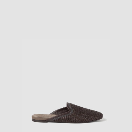브루넬로 쿠치넬리 여성 테크노 라피아 슬리퍼 - Brunello Cucinelli Womens Techno Raffia Slippers - brs7986x