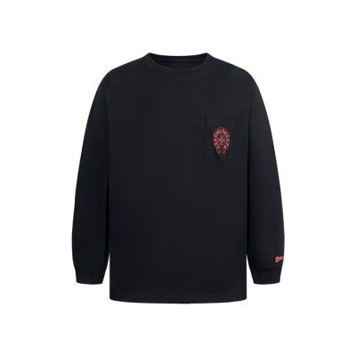 크롬하츠 남성 라운드 긴팔티 - Chrome Hearts Mens Round Tshirt - chc8020x