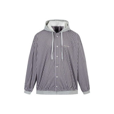 발렌시아가 남성 체크 후드티 - Balenciaga Mens Flanner Hoodie - bac8090x