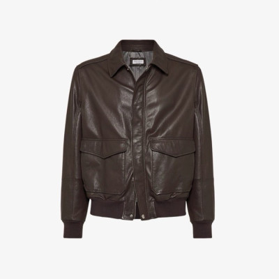 브루넬로쿠치넬리 남성 가죽 자켓 - Brunello Cucinelli Mens Leather Jacket - brc8153x