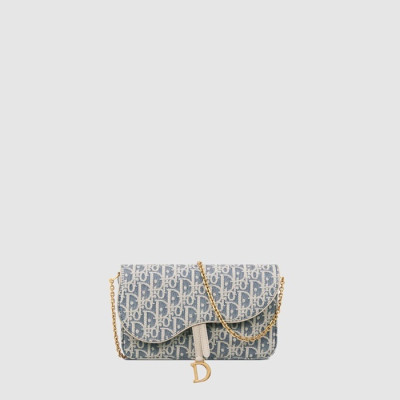 디올 여성 새들 미디엄 체인 파우치 - Dior Womens Saddle Medium Chain Pouch - dib9548x
