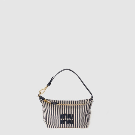 미우미우 여성 로고 장식 자카드 패브릭 파우치 - Miumiu Womens Logo-embellished Jacquard Fabric Pouch - mib9639x