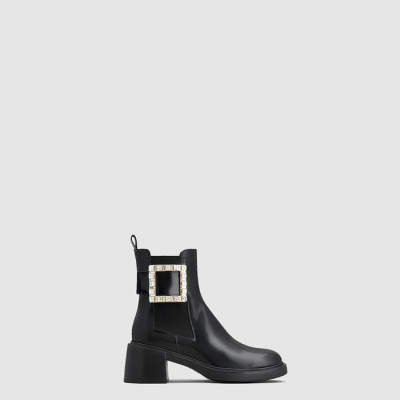 로저비비에 여성 비브 레인저스 스트라스 버클 첼시 앵클 부츠 - Roger Vivier Womens Viv Rangers Strass Buckle Chelsea Ankle Boots - vis8195x