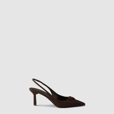 프라다 여성 스웨이드 슬링백 펌프스 - Prada Womens Suede Slingback Pumps - prs8207x