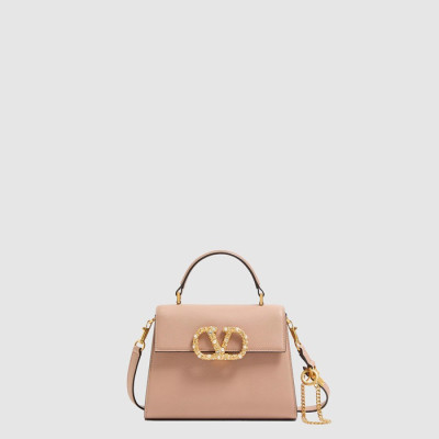 발렌티노 여성 가라바니 브이슬링 주얼 로고 스몰 핸드백 - Valentino Womens Garavani V-Sling Jewel Logo Small Handbag - vab9925x