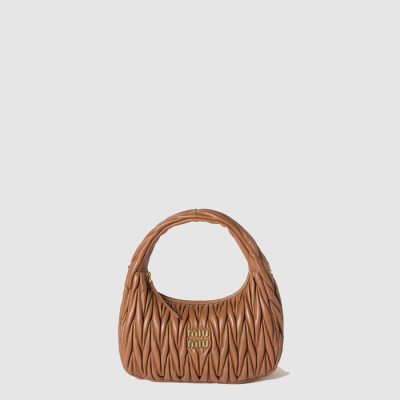 미우미우 여성 완더 마테라쎄 나파 가죽 호보 백 - Miumiu Womens Wander Matelasse Nappa Leather Hobo Bag - mib10145x