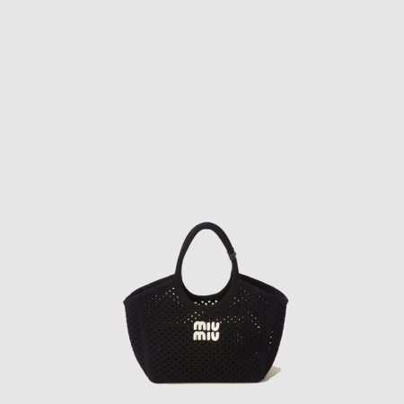 미우미우 여성 코튼 메쉬 아이비 토트 백 - Miumiu Womens Cotton Mesh Ivy Tote Bag - mib10274x