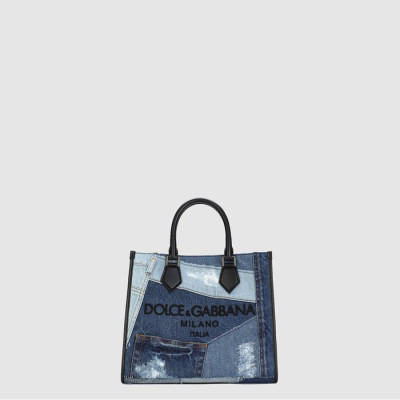 돌체앤가바나 남/녀 로고 장식 패치워크 에지 쇼퍼백 - Dolce&Gabbana Unisex Logo-embellished Patchwork Edge Shopper Bag- dob10286x