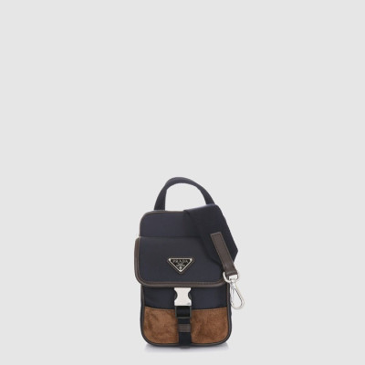 프라다 남성 가죽 스마트폰 케이스 2ZH194 - Prada Mens Leather Smartphone Case - prb10640x