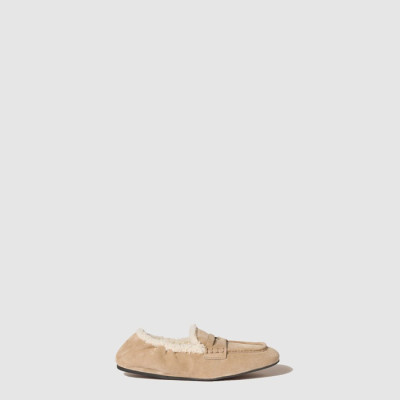 미우미우 여성 루슈 스웨이드 로퍼 - Miu Miu Womens Ruche Suede Loafers - mis8387x