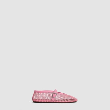 알라이아 여성 피시넷 발레 플랫 슈즈 - Alaia Womens Fishnet Ballet Flat Shoes - als8476x