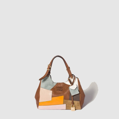 미우미우 여성 패치워크 가죽 핸드백 - Miumiu Womens Patchwork Leather Handbag - mib11193x