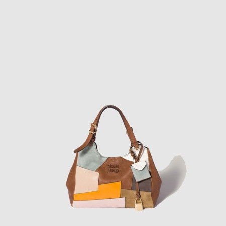 미우미우 여성 패치워크 가죽 핸드백 - Miumiu Womens Patchwork Leather Handbag - mib11193x