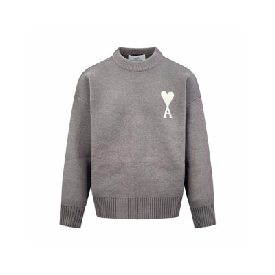 아미 남/녀 라운드 니트 - Ami Unisex Round Knitwear - amc8803x