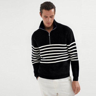 브루넬로쿠치넬리 남성 집업 니트 - Brunello Cucinelli Mens Zip-up Knitwear - brc8809x