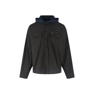발렌시아가 남성 체크 후드티 - Balenciaga Mens Flanner Hoodie - bac8890x