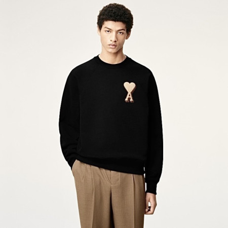 아미 남/녀 크루넥 긴팔티 - Ami Unisex Round Tshirt - amc8968x