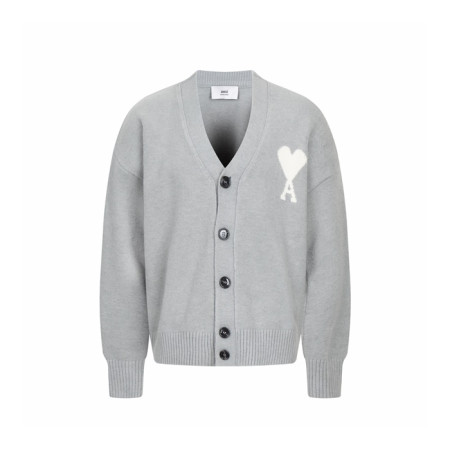 아미 남/녀 브이넥 가디건 - Ami Unisex V-neck Cardigan - amc9676x