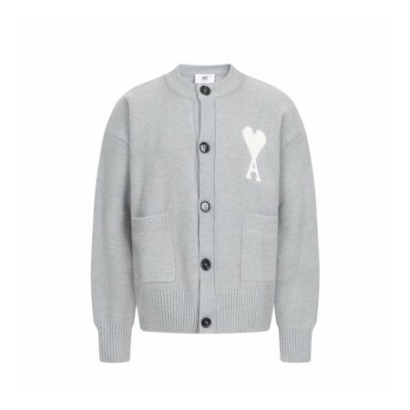 아미 남/녀 브이넥 가디건 - Ami Unisex V-neck Cardigan - amc9680x