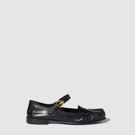 미우미우 여성 스트랩 가죽 로퍼 - Miu Miu Womens Strap Leather Loafers - mis8684x
