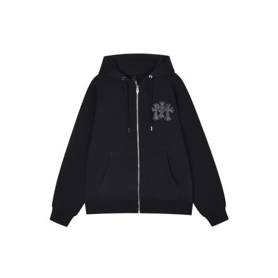 크롬하츠 남성 집업 후디 - Chrom hearts Mens Zip-up Hooded - chc12193x
