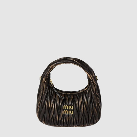 미우미우 여성 완더 마테라쎄 호보 백 - Miumiu Womens Wander Matelasse Hobo Bag - mib12172x