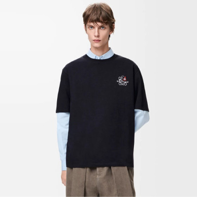 로에베 남성 라운드 반팔티 - Loewe Mens Round Tshirt - loc12378x