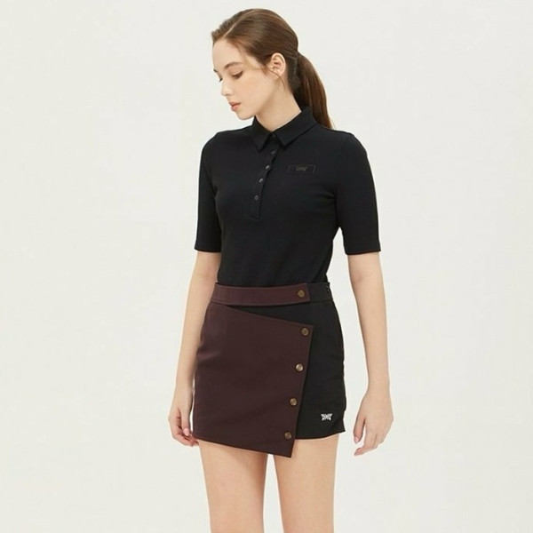 PXG 여성 Fall 컬러블록 랩스커트 - gol1900x