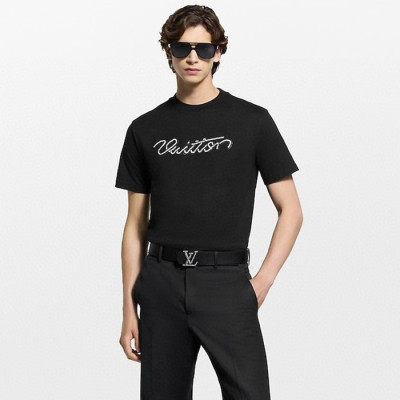 루이비통 남성 라운드 반팔 티셔츠 - Louis vuitton Mens Round Tshirt - lvc12488x