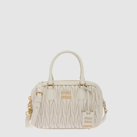 미우미우 여성 아르카디 마테라쎄 나파 가죽 백 - Miumiu Womens Arcadi Matelasse Bag - mib12643x