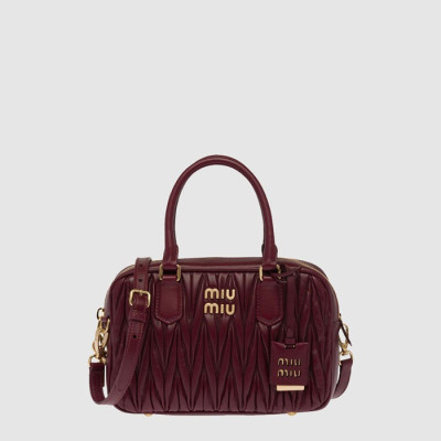 미우미우 여성 아르카디 마테라쎄 나파 가죽 백 - Miumiu Womens Arcadi Matelasse Bag - mib12643x